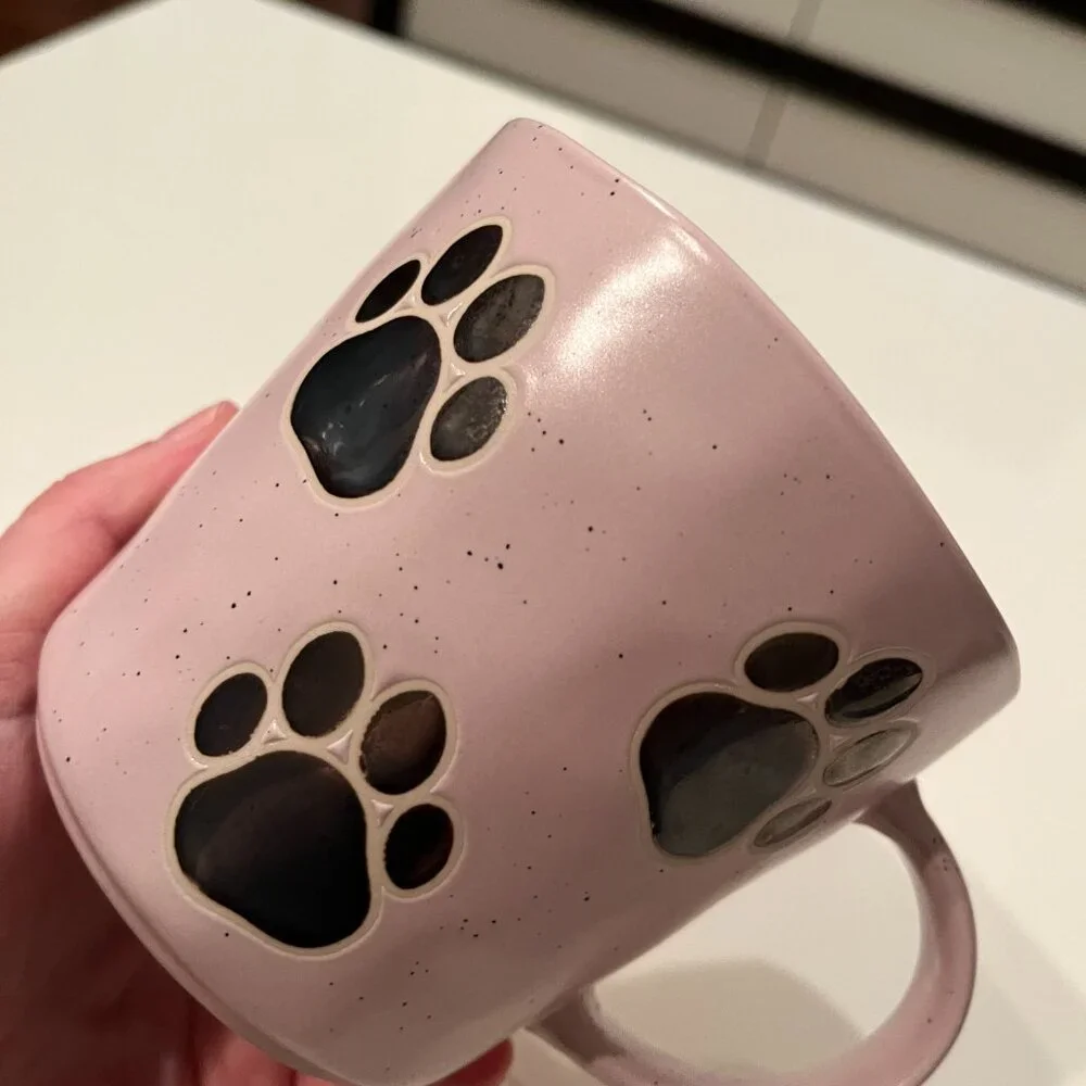 Dog Paw Print Mugs‎ (Set of 2 / new) (pet/x)